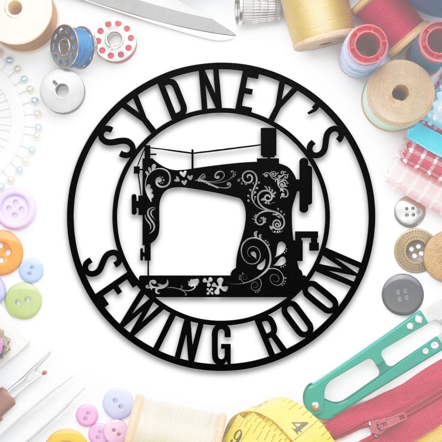 Floral Sewing Sign