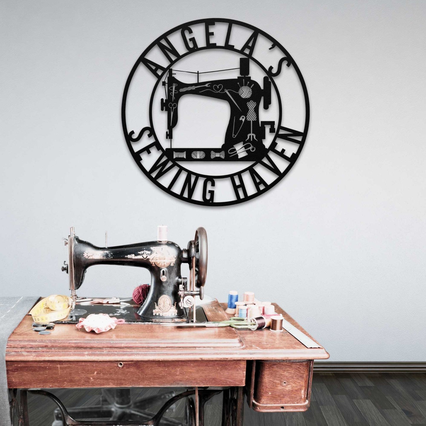 Custom Sewing Machine and Quilting Room Sewing Supplies Design Sign