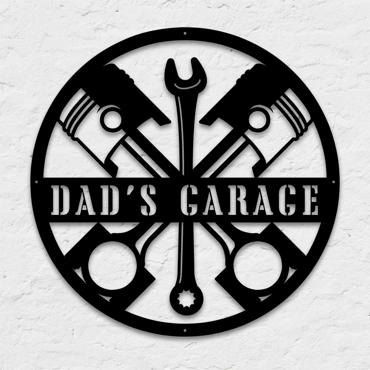 Custom metal mechanic workshop sign with gear and wrench design perfect for garages or shops