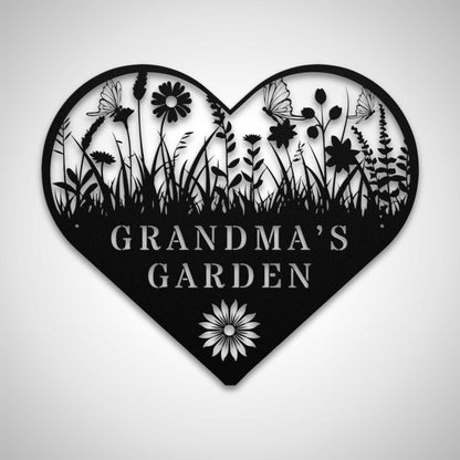 Heart-Shaped Flowering Garden Custom Sign
