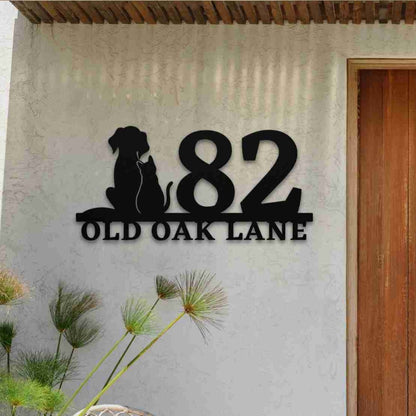 Dog and Cat Address Sign