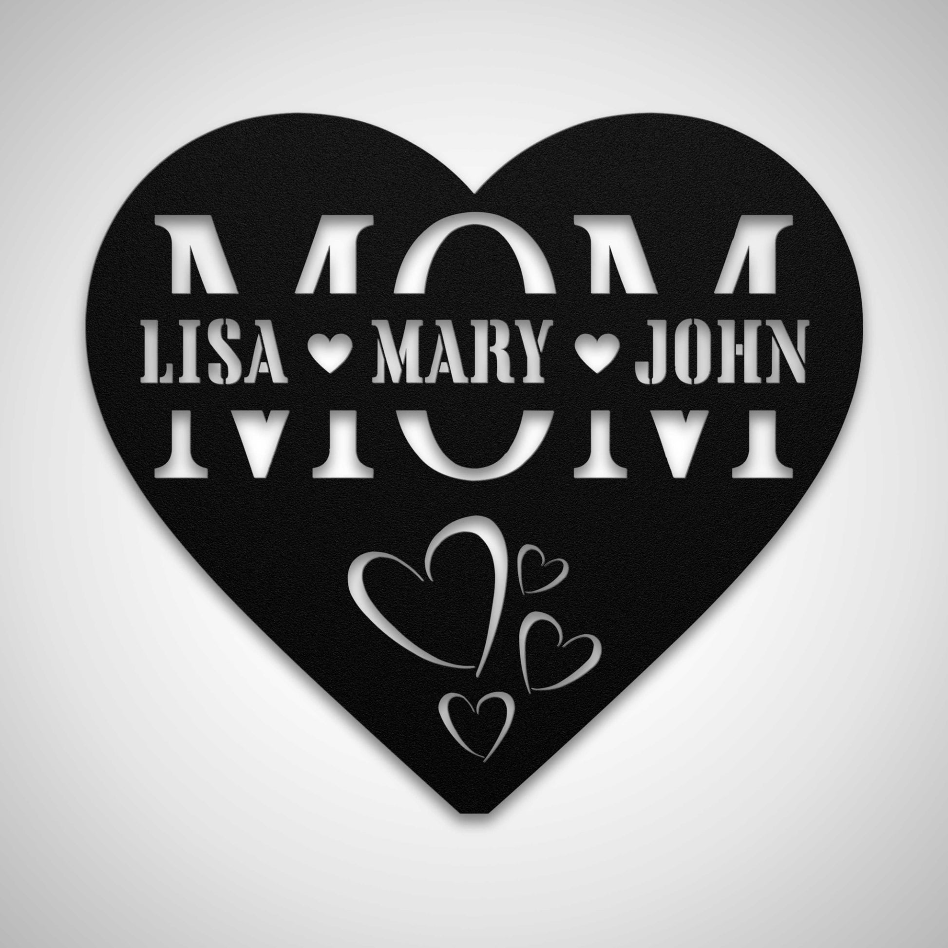 Personalized Heart Sign for Mom with Children's Names