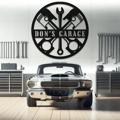 Garage wall featuring the mechanic workshop sign as stylish decor