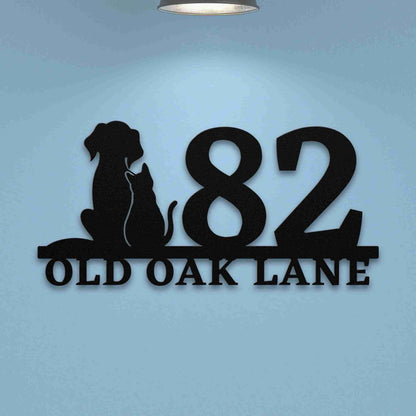 Dog and Cat Address Sign