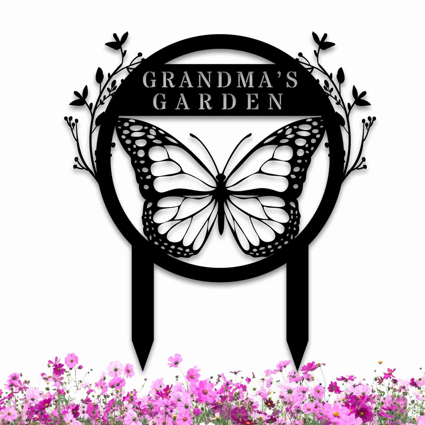Butterfly Round Garden Custom Sign