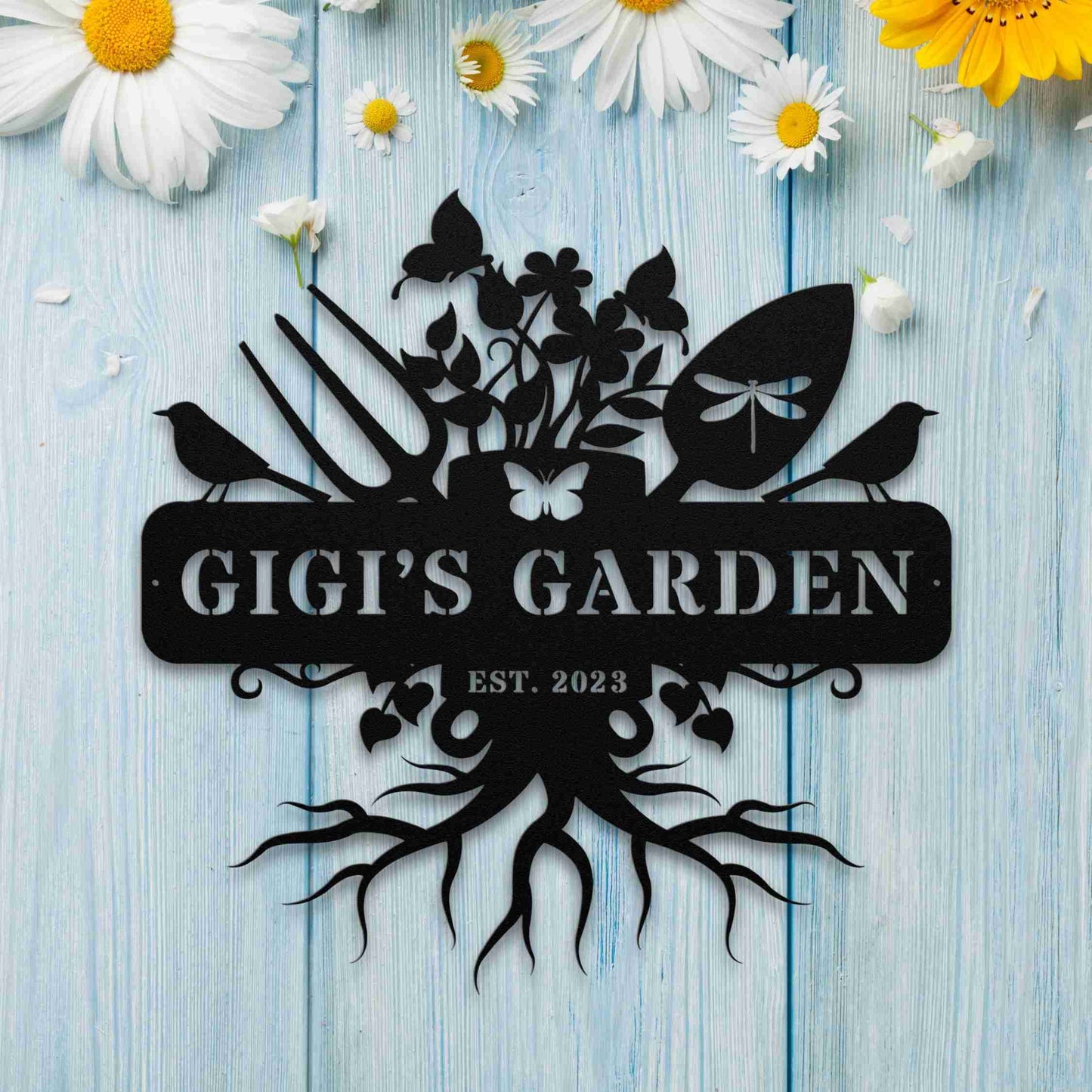 Flower Pot Garden Sign